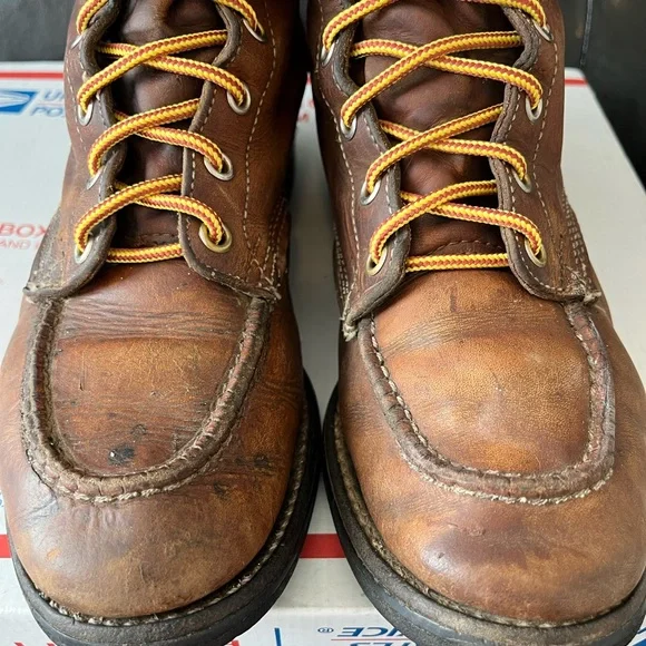 Vintage Chippewa Moc Toe Lace-Up Boots Made in USA Sz 9A - Picture 3 of 8
